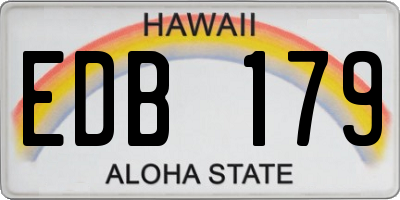 HI license plate EDB179