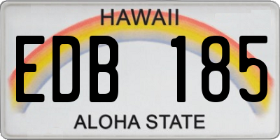 HI license plate EDB185