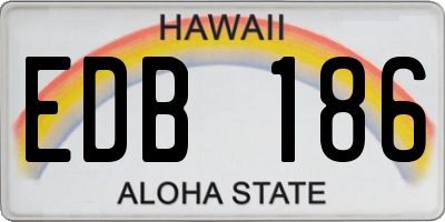 HI license plate EDB186