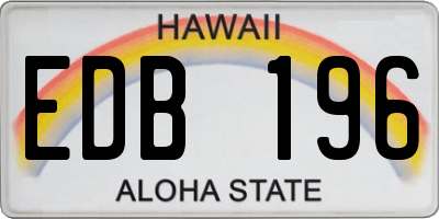HI license plate EDB196