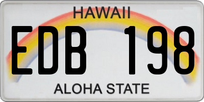 HI license plate EDB198