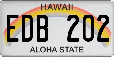 HI license plate EDB202