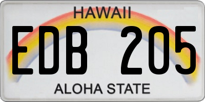 HI license plate EDB205