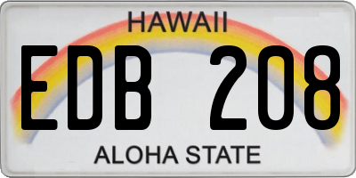 HI license plate EDB208