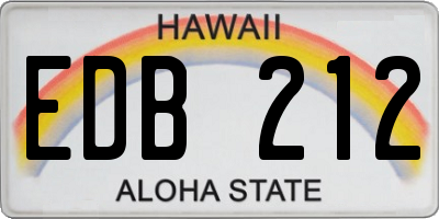 HI license plate EDB212