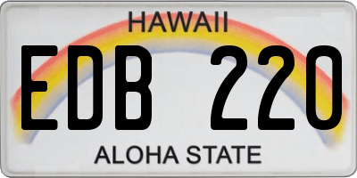 HI license plate EDB220