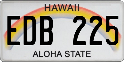HI license plate EDB225