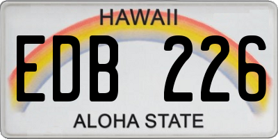 HI license plate EDB226