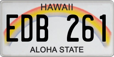 HI license plate EDB261