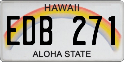 HI license plate EDB271