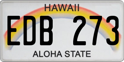 HI license plate EDB273