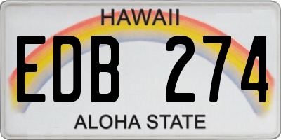 HI license plate EDB274