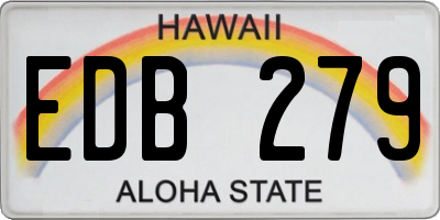 HI license plate EDB279