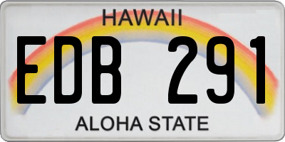 HI license plate EDB291