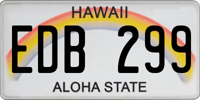 HI license plate EDB299