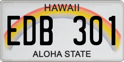 HI license plate EDB301