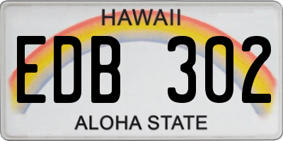HI license plate EDB302