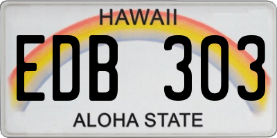 HI license plate EDB303