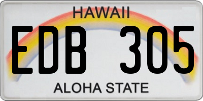 HI license plate EDB305