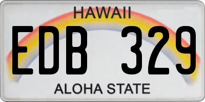 HI license plate EDB329