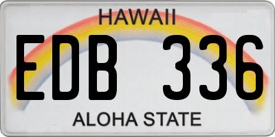 HI license plate EDB336