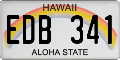 HI license plate EDB341