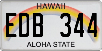 HI license plate EDB344