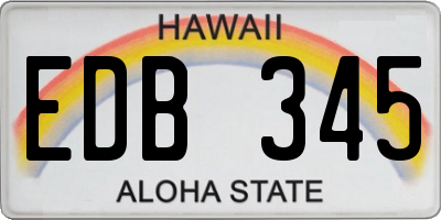 HI license plate EDB345