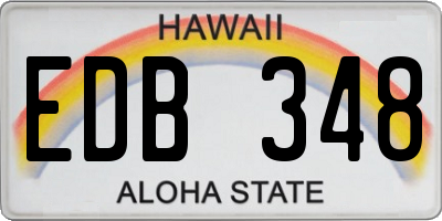 HI license plate EDB348