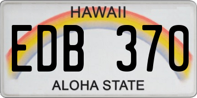 HI license plate EDB370