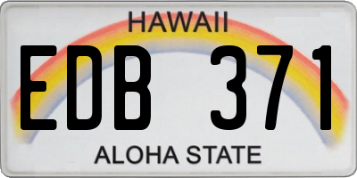 HI license plate EDB371