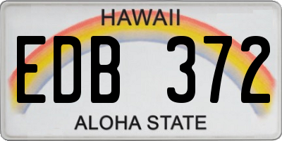 HI license plate EDB372