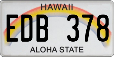 HI license plate EDB378