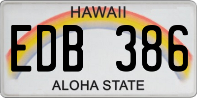 HI license plate EDB386