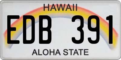 HI license plate EDB391