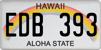 HI license plate EDB393