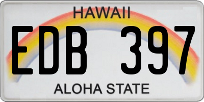 HI license plate EDB397
