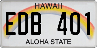 HI license plate EDB401