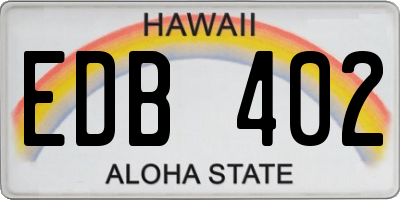 HI license plate EDB402
