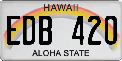 HI license plate EDB420