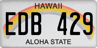 HI license plate EDB429