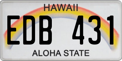 HI license plate EDB431