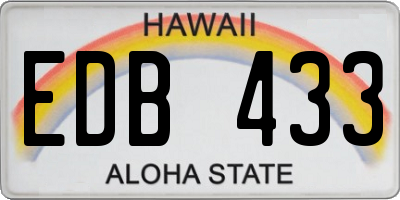 HI license plate EDB433