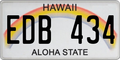 HI license plate EDB434