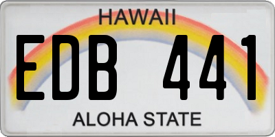 HI license plate EDB441
