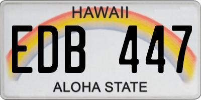 HI license plate EDB447