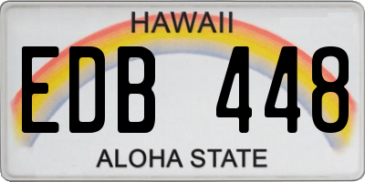 HI license plate EDB448