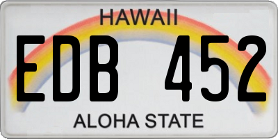 HI license plate EDB452