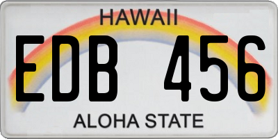 HI license plate EDB456