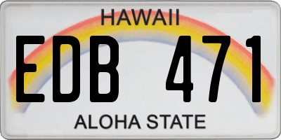 HI license plate EDB471